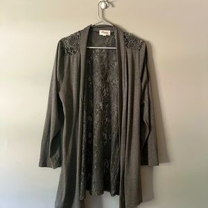 Ariana by Howard gray cardigan/ sweater size L.